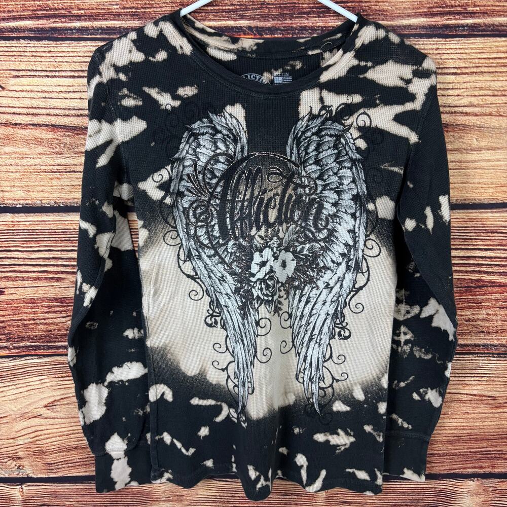 Y2k Affliction Live Fast Thermal Bleach Custom Long Sleeve Shirt